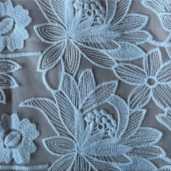 Elegant White Lace Peplum Dress - Picture 7 of 9